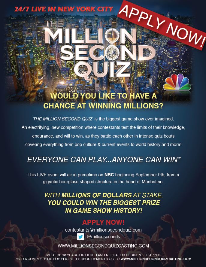 nbc.million.second.quiz.nyc.audition